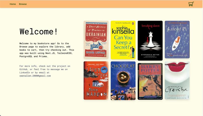Image of Bookstore home page